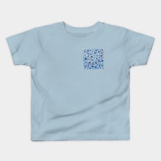 Abstract Graphic Fresh Blue Mineral Stones Art image GC-119-3 Kids T-Shirt